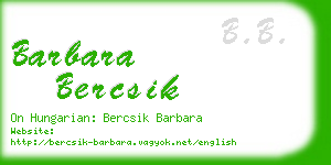 barbara bercsik business card